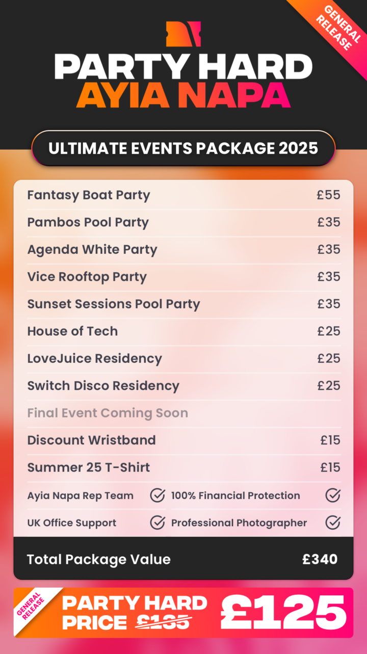 Ayia Napa General Release Ultimate Event Package 2025