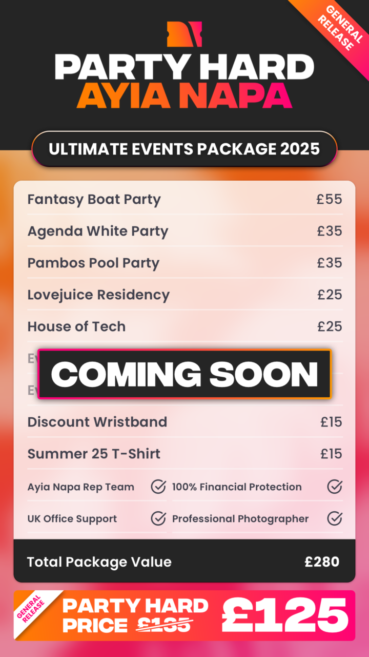 General Release Package Event Table Ayia Napa Coming Soon